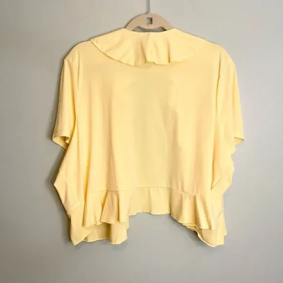 Vintage BFA Classics Yellow Open Front Shrug Cardi Size 3X - Picture 3 of 7